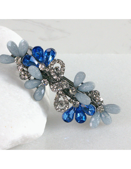 Klamra francuska kwiatki kryształki z kokarda  Lolita akcesoria