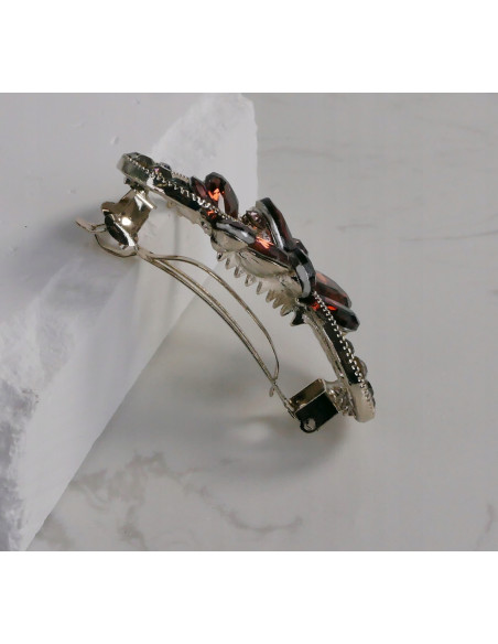 Klamra francuska OKRĄGŁA MOTYLKI BURGUNDOWE Lolita Accessories