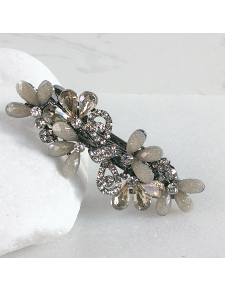 Klamra francuska kwiatki kryształki z kokarda  Lolita akcesoria