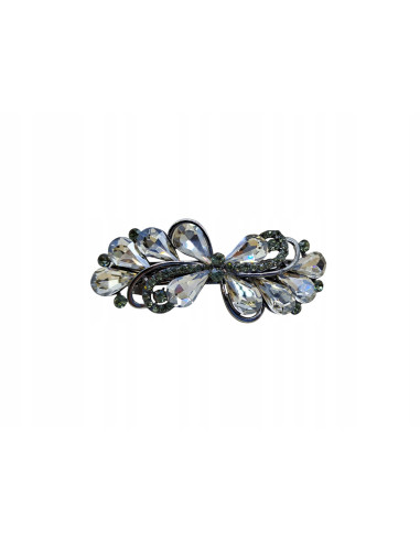 Klamra francuska SREBRNE KWIATKI Z KRYSZTAŁKAMI Lolita Accessories