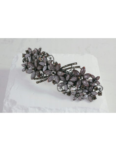 Klamra francuska GRAFITOWE KWIATKI Z KRYSZTAŁKAMI Lolita... 2