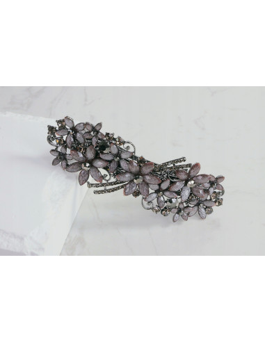 Klamra francuska GRAFITOWE KWIATKI Z...