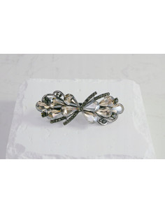 Klamra francuska KWIAT GRAFITOWE KRYSZTAŁKI Lolita...