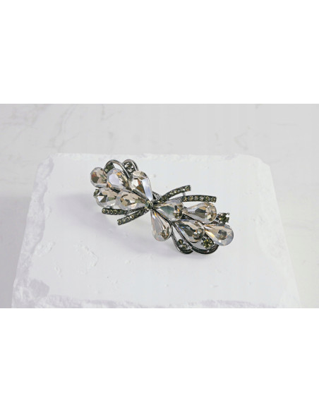 Klamra francuska KWIAT GRAFITOWE KRYSZTAŁKI Lolita Accessories