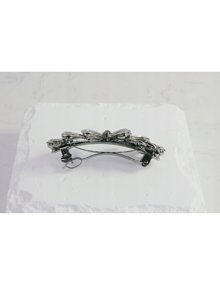 Klamra francuska KWIAT GRAFITOWE KRYSZTAŁKI Lolita Accessories