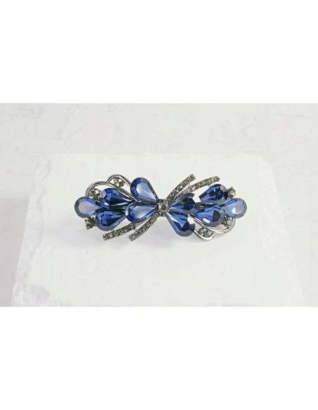 Klamra francuska KWIAT GRANATOWE KRYSZTAŁKI Lolita Accessories