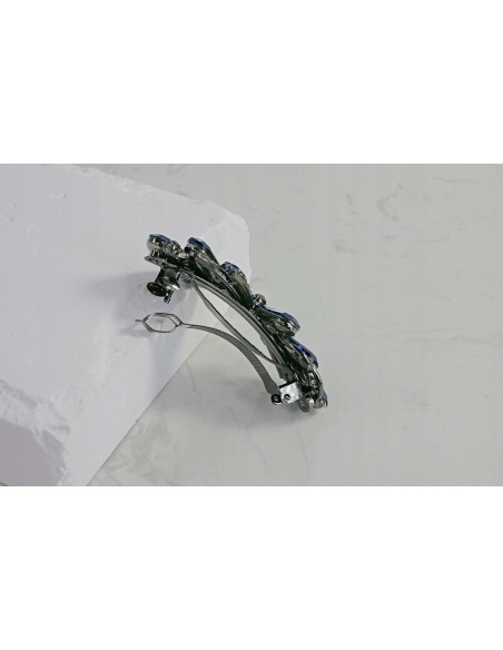 Klamra francuska KWIAT GRANATOWE KRYSZTAŁKI Lolita Accessories