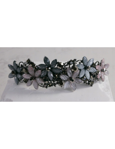 Klamra francuska 6 KWIATKÓW KOLOROWE KRYSZTAŁKI...