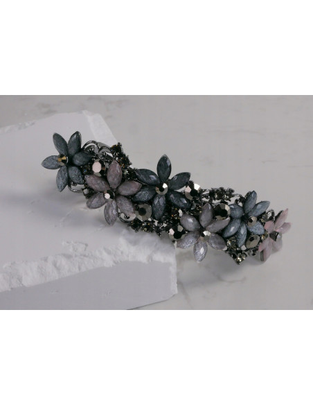 Klamra francuska 6 KWIATKÓW KOLOROWE KRYSZTAŁKI Lolita Accessories