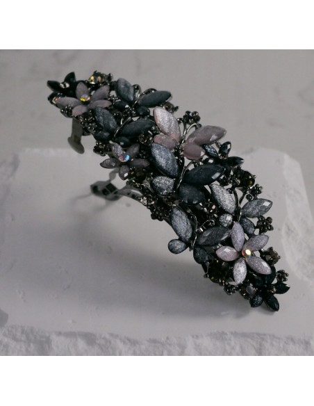 Klamra francuska 6 KWIATKÓW KOLOROWE KRYSZTAŁKI Lolita Accessories