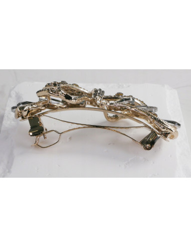 Klamra francuska ZŁOTA KOKARDA GRAFITOWA...