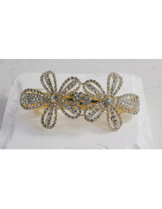 Klamra francuska 2 ZŁOTE KWIATY WYSADZANE KRYSZTAŁAMI... 2