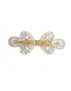 Klamra francuska ZŁOTA KOKARDA Z KRYSZTAŁAMI Lolita...