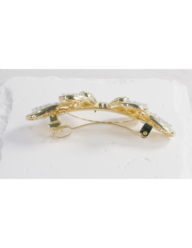 Klamra francuska ZŁOTA KOKARDA Z KRYSZTAŁAMI...
