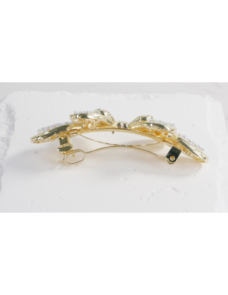 Klamra francuska ZŁOTA KOKARDA Z KRYSZTAŁAMI Lolita Accessories