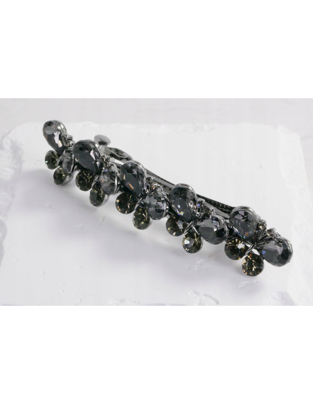 Klamra Francuska do włosów 5 MOTYLI GRAFITOWE KRYSZTAŁY Lolita Accessories