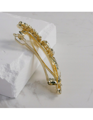 Klamra francuska ZŁOTY MOTYL I GAŁĄZKI Z...