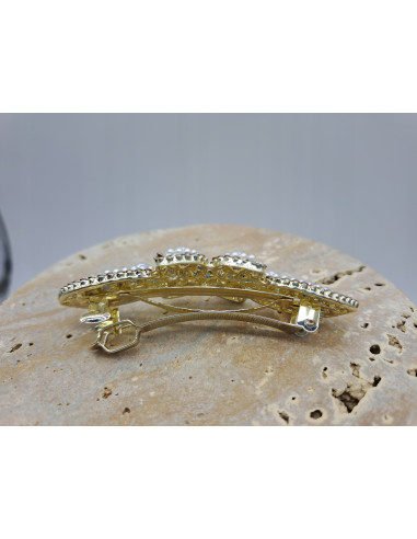 Klamra francuska ZŁOTA PERŁY I KRYSZTAŁKI...