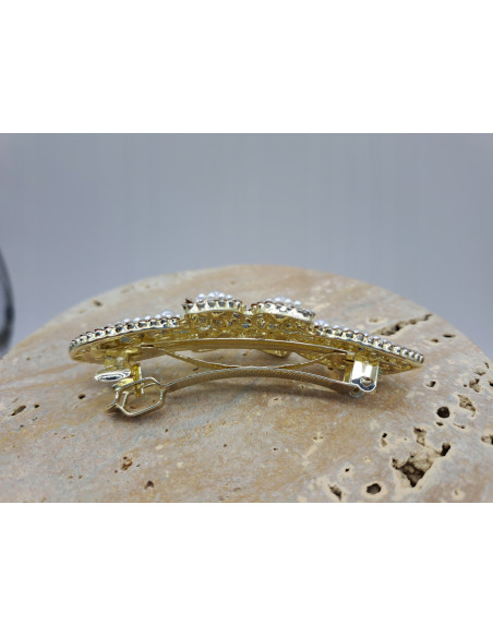 Klamra francuska ZŁOTA PERŁY I KRYSZTAŁKI Lolita Accessories