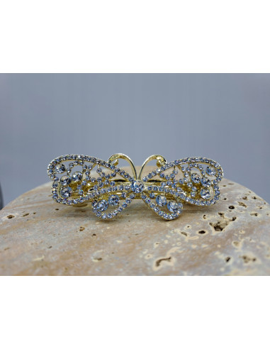 Klamra francuska ZŁOTY MOTYL WYSADZANY...