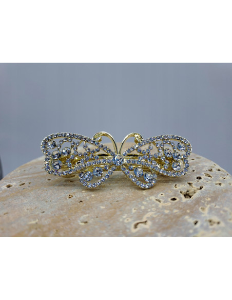 Klamra francuska ZŁOTY MOTYL WYSADZANY KRYSZTAŁKAMI Lolita Accessories