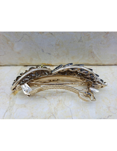 Klamra francuska GRAFIT KRYSZTAŁKI W KSZTAŁCIE SKRZYDEŁ Lolita Accessories