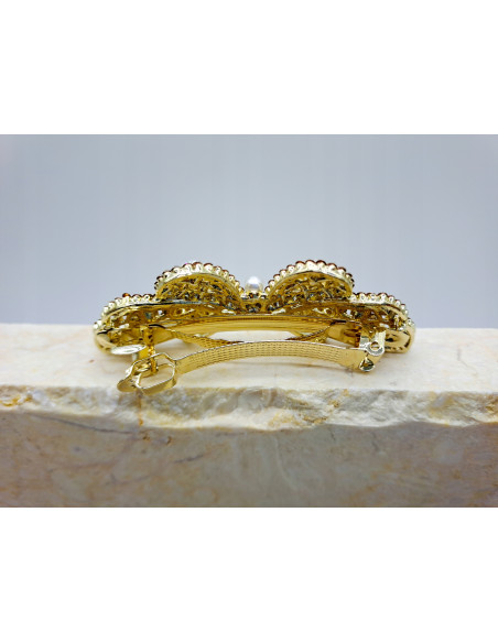 Klamra francuska MOTYL WYSADZANY KRYSZTAŁKAMI Z PERŁAMI Lolita Accessories