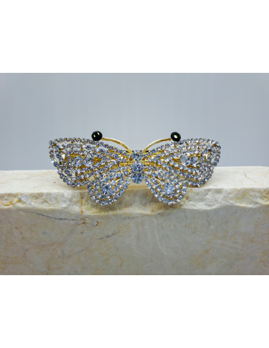 Klamra francuska MOTYL WYSADZANY KRYSZTAŁKAMI...