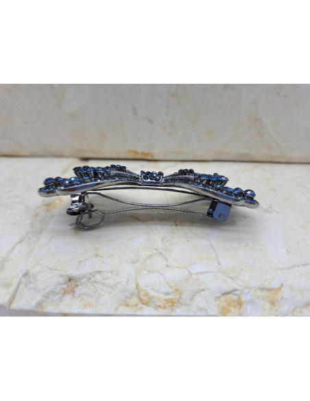 Klamra francuska MOTYL GRANATOWY KRYSZTAŁKI Lolita Accessories