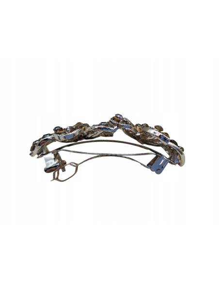 Klamra francuska DWA MIODOWE KWIATY Z KRYSZTAŁKAMI Lolita Accessories