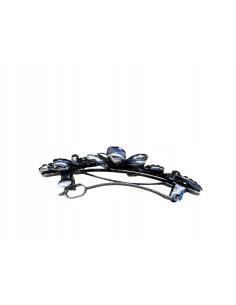 Klamra francuska MOTYW KWIATOWY GRANATOWY KWIAT CRYSTAL... 2