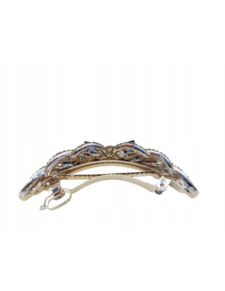 Klamra francuska MOTYW KWIATOWY BURGUNDOWE KRYSZTAŁKI Lolita Accessories