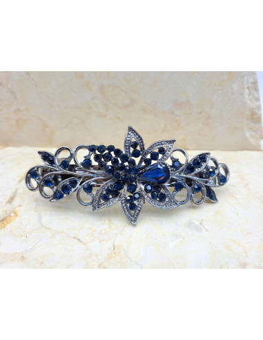 Klamra francuska SZPICZASTY KWIAT GRANATOWY...