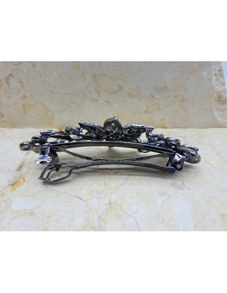 Klamra francuska SZPICZASTY KWIAT BURGUNDOWY KRYSZTAŁ Lolita Accessories