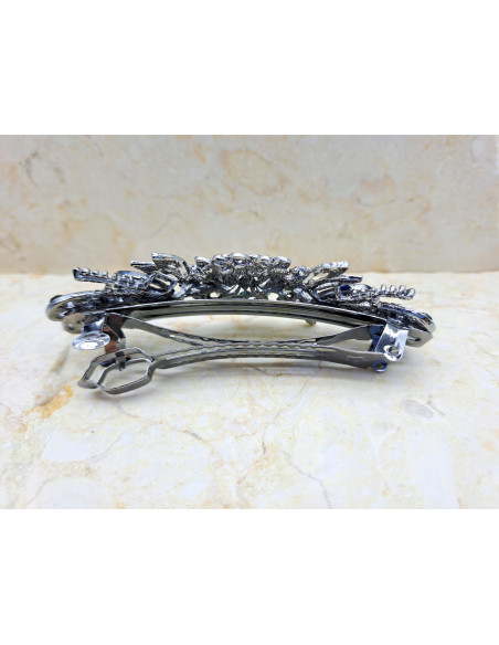 Klamra francuska OKRĄGŁY KWIAT Z BURGUNDOWYM KRYSZTAŁEM Lolita Accessories