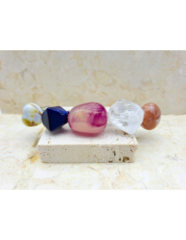 Klamra francuska MIX 5 KOLOROWYCH KAMIENI...