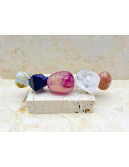 Klamra francuska MIX 5 KOLOROWYCH KAMIENI Lolita Accessories