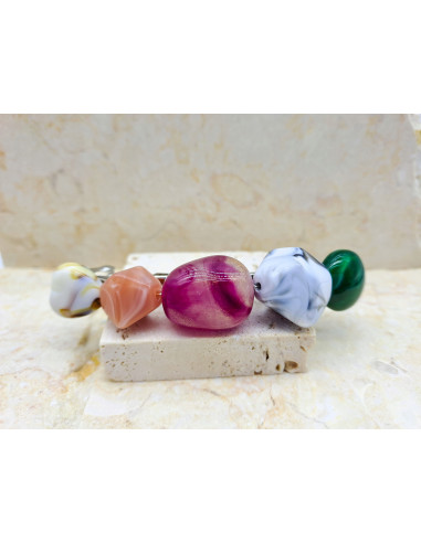 Klamra francuska MIX 5 KOLOROWYCH KAMIENI...