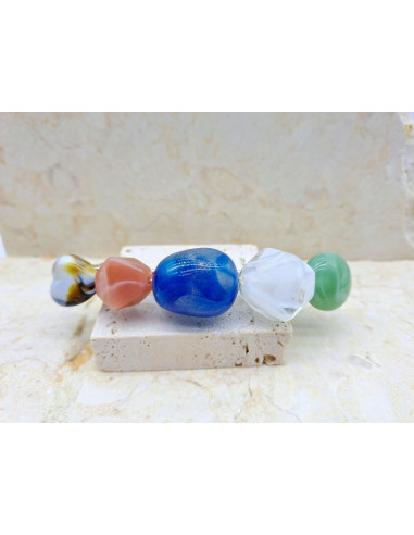 Klamra francuska MIX 5 KOLOROWYCH KAMIENI...