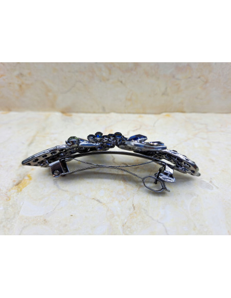 Klamra francuska KWIAT 4 KRYSZTALKI BURGUND Z CYRKONIA Lolita Accessories