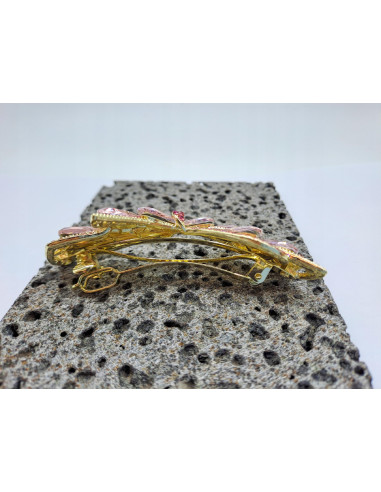 Klamra francuska a'la kokarda RÓŻOWA Z CYRKONIA...