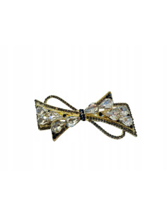 Klamra francuska a'la kokarda CZARNA Z CYRKONIA Lolita...