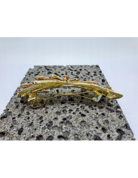 Klamra francuska a'la kokarda BRĄZOWA Z CYRKONIA Lolita Akcesoria