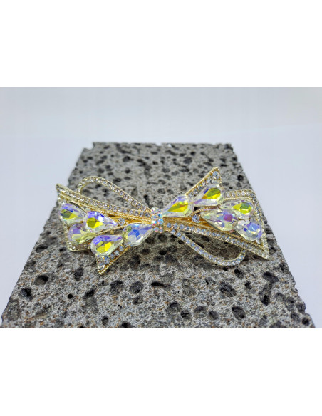 Klamra francuska a'la kokarda CRYSTAL AB KAMIEN Z CYRKONIA Lolita Akcesoria