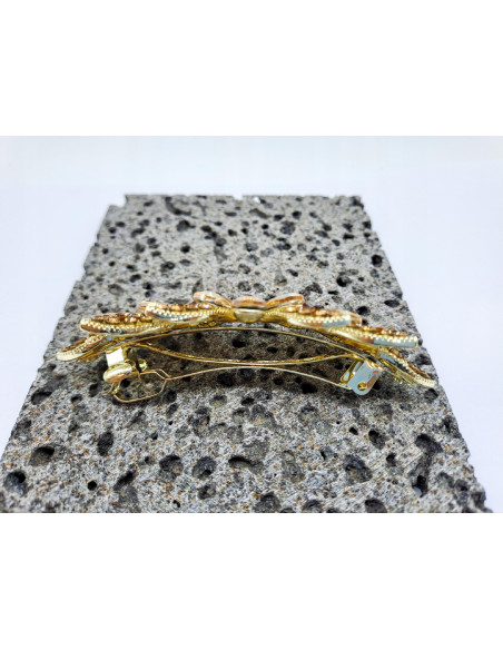 Klamra francuska BRĄZOWY KWIAT Z BRĄZOWYMI KRYSZTAŁKAMI Lolita Accessories