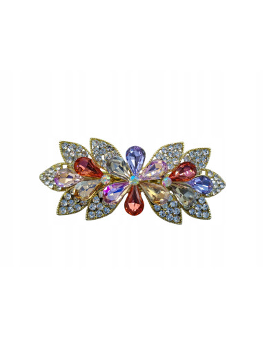 Klamra francuska KOLOROWY KWIAT Z CYRKONIAMI Lolita Accessories