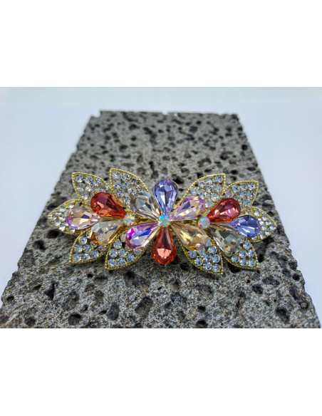 Klamra francuska KOLOROWY KWIAT Z CYRKONIAMI Lolita Accessories