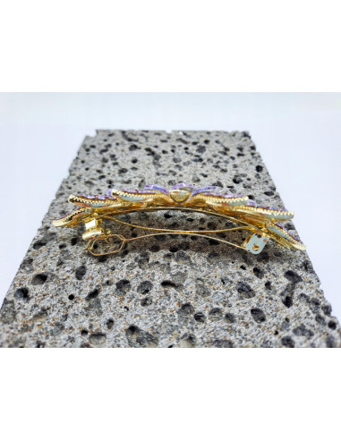 Klamra francuska KOLOROWY KWIAT Z CYRKONIAMI...