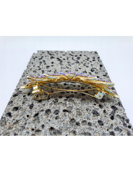 Klamra francuska KOLOROWY KWIAT Z CYRKONIAMI Lolita Accessories