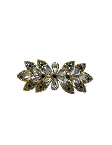 Klamra francuska CIEMNY KWIAT I CZARNE KRYSZTAŁKI Lolita Accessories